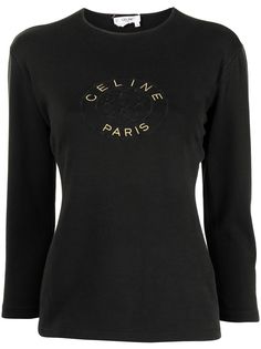 Céline Pre-Owned футболка pre-owned с длинными рукавами и логотипом