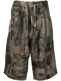 Ziggy Chen шорты с графичным принтом