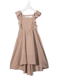 Brunello Cucinelli Kids полосатое платье миди с оборками