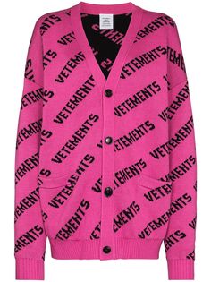VETEMENTS жаккардовый кардиган с логотипом