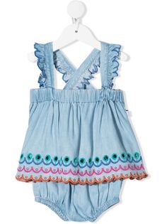 Stella McCartney Kids джинсовое платье с оборками
