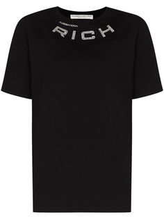 Alessandra Rich футболка оверсайз с круглым вырезом и кристаллами