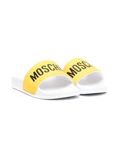Moschino Kids шлепанцы с логотипом
