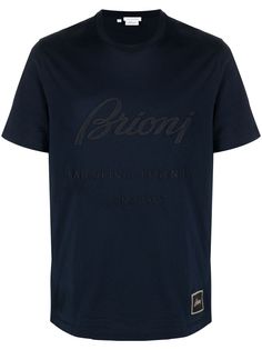 Brioni футболка с нашивкой-логотипом