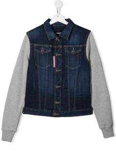 Dsquared2 Kids джинсовая куртка с контрастными рукавами