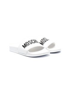 Moschino Kids шлепанцы с логотипом