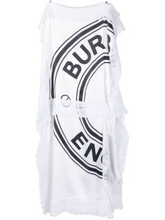 Burberry платье с кружевом и логотипом