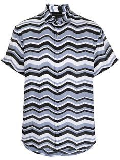 Emporio Armani рубашка с узором зигзаг