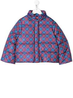 Gucci Kids пуховик с узором GG