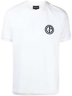 Giorgio Armani сетчатая футболка с нашивкой-логотипом