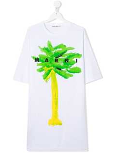Marni Kids платье-футболка с принтом
