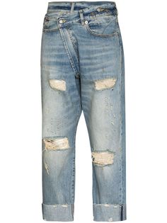 R13 джинсы Crossover с эффектом потертости