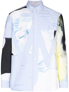 JW Anderson рубашка с длинными рукавами и абстрактным принтом