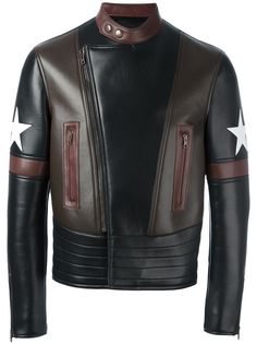 Givenchy байкерская куртка с заплатками в виде звезд