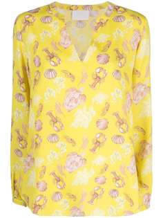 IVI атласная блузка Rock с графичным принтом