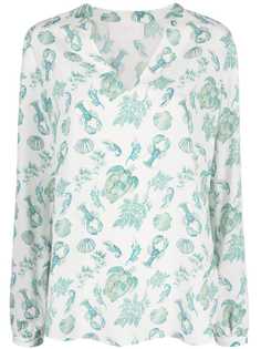 IVI атласная блузка Rock с графичным принтом