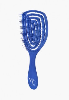 Расческа Von U для распутывания волос массажная продувная синяя корейская / Spin Brush Blue