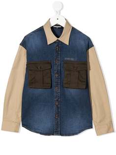 Dsquared2 Kids джинсовая рубашка со вставками