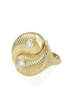 Retrouvaí кольцо Yin Yang из желтого золота с бриллиантами