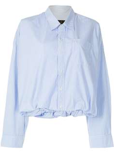 R13 укороченная рубашка в тонкую полоску