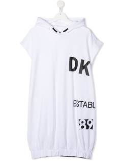 Dkny Kids платье-худи с короткими рукавами и логотипом