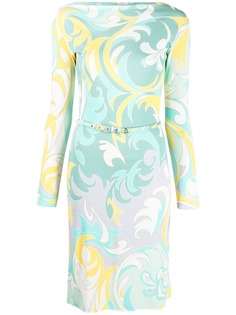 Emilio Pucci платье миди с принтом Lily и поясом