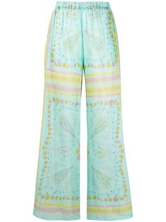 Emilio Pucci брюки палаццо с принтом Conchiglie
