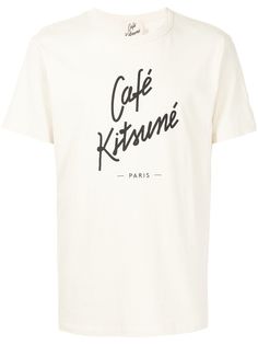 Maison Kitsuné футболка с круглым вырезом и логотипом