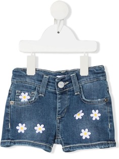 Le Bebé Enfant джинсовые шорты с цветочной вышивкой