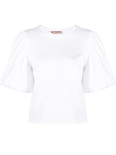 TWINSET топ с круглым вырезом и пышными рукавами