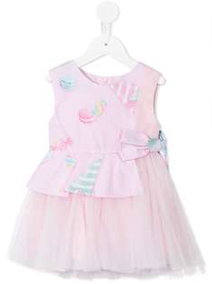 Lapin House платье с принтом и бантом