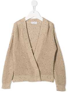 Brunello Cucinelli Kids кардиган с пайетками