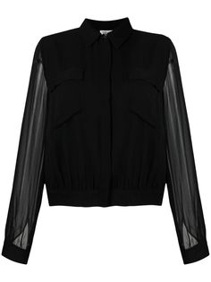 LIU JO укороченная рубашка с прозрачными рукавами