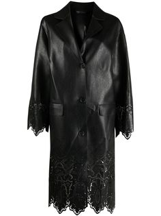 Ermanno Scervino пальто из искусственной кожи с вырезами