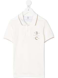 Brunello Cucinelli Kids рубашка поло с вышитым логотипом