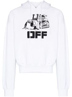 Off-White худи с кулиской и графичным принтом