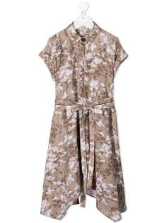 Brunello Cucinelli Kids платье-рубашка с цветочным принтом