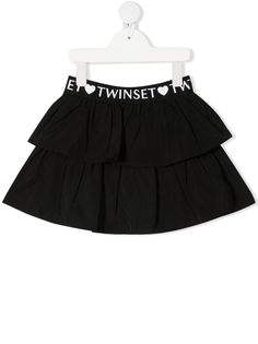 TWINSET Kids ярусная юбка с логотипом