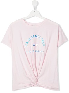 Karl Lagerfeld Kids футболка с драпировкой