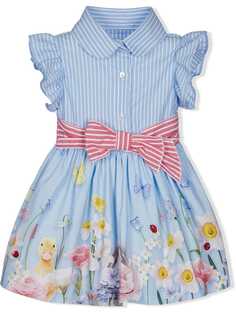 Lapin House платье в полоску с оборками