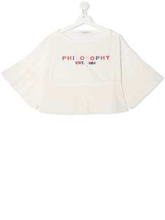 Philosophy Di Lorenzo Serafini Kids расклешенный укороченный топ с вышитым логотипом