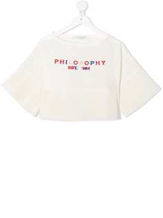Philosophy Di Lorenzo Serafini Kids расклешенный укороченный топ с вышитым логотипом