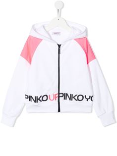 Pinko Kids худи в стиле колор-блок с логотипом