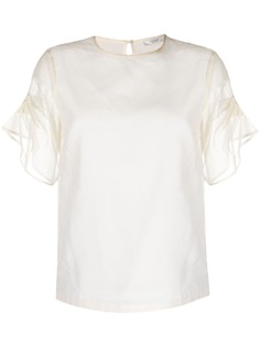Peserico блузка с контрастной окантовкой