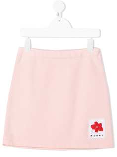 Marni Kids юбка с нашивкой-логотипом