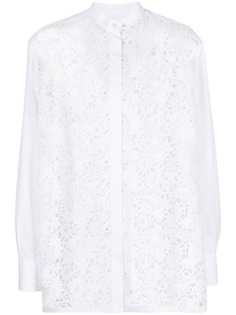 Valentino кружевная рубашка с цветочным узором