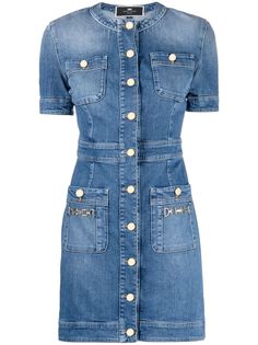 Elisabetta Franchi джинсовое платье мини