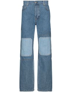 JW Anderson прямые джинсы в технике пэчворк