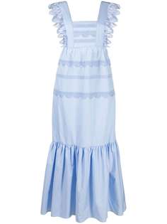 Self-Portrait платье макси с английской вышивкой