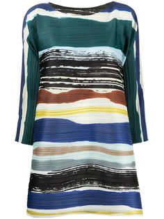 Pleats Please Issey Miyake плиссированная туника в полоску